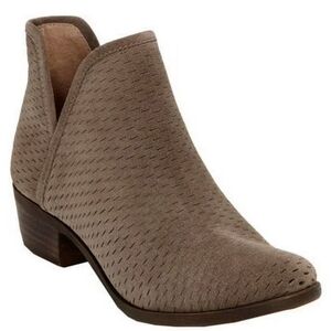 Lucky Brand Balet Booties perforated suede leather sz 7.5